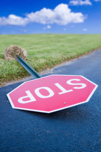 Recovering After Hurricane Irma: Broken Stop Sign 